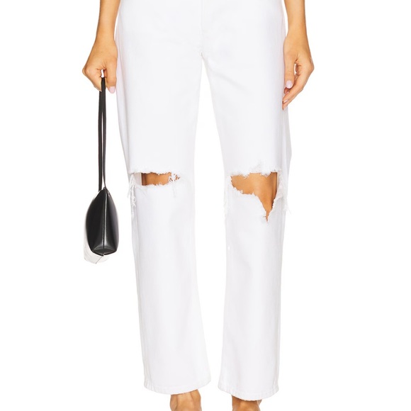 Agolde Denim - NWT Agolde Women's 90s Straight Leg Distressed White Jeans